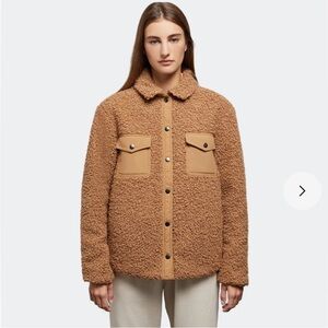 ONIA Tan Brown Teddy Sherpa Nylon Jacket S